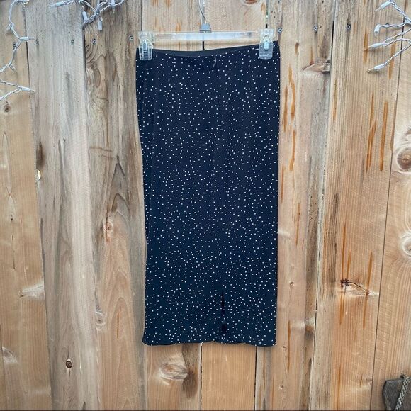 Zara Basic Polka Dot Midi Ruched Skirt Size S - Picture 8 of 12